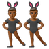 Hvordan Mænd med kaninører: medium til mørk teint emoji ser ud på Google.