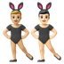 Hvordan Mænd med kaninører: medium til lys teint og lys teint emoji ser ud på Google.