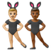 Hvordan Mænd med kaninører: medium til lys teint og medium til mørk teint emoji ser ud på Google.