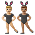 Hvordan Mænd med kaninører: medium til lys teint og medium teint emoji ser ud på Google.