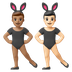 Hvordan Mænd med kaninører: medium teint og lys teint emoji ser ud på Google.