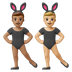 Hvordan Mænd med kaninører: medium teint og medium til lys teint emoji ser ud på Google.