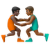 Hvordan Mandlige brydere: mørk teint og medium til mørk teint emoji ser ud på Google.