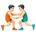 Hvordan Mandlige brydere: lys teint emoji ser ud på Google.
