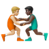 Hvordan Mandlige brydere: medium til lys teint og mørk teint emoji ser ud på Google.