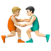 Hvordan Mandlige brydere: medium til lys teint og lys teint emoji ser ud på Google.