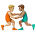 Hvordan Mandlige brydere: medium til lys teint og medium teint emoji ser ud på Google.