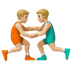 Hvordan Mandlige brydere: medium til lys teint emoji ser ud på Google.