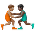 Hvordan Mandlige brydere: medium teint og mørk teint emoji ser ud på Google.