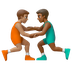 Hvordan Mandlige brydere: medium teint og medium til mørk teint emoji ser ud på Google.