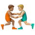 Hvordan Mandlige brydere: medium teint og medium til lys teint emoji ser ud på Google.