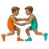 Hvordan Mandlige brydere: medium teint emoji ser ud på Google.