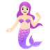 Cómo se ve el emoji Sirena: tono de piel claro en Google.