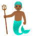 A quoi ressemblent les emoji Triton: peau mate sur Google.