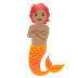 Cómo se ve el emoji Persona sirena: tono de piel medio en Google.