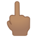 Hvordan Langefinger: medium teint emoji ser ud på Google.