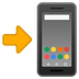 带有箭头的手机 表情符号在 Google 上的外观。