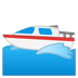 Cómo se ve el emoji Barco a motor en Google.