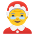 Bagaimana emoji Pn. Claus kelihatan di Google.