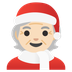 Cómo se ve el emoji Noel: tono de piel claro en Google.