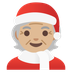 Bagaimana emoji Orang claus: ton kulit sederhana cerah kelihatan di Google.