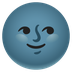 Cómo se ve el emoji Luna nueva con cara en Google.