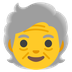 Hvordan Ældre menneske emoji ser ud på Google.