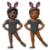 Hvordan Personer med kaninører: mørk teint og medium til mørk teint emoji ser ud på Google.
