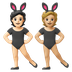 Hvordan Personer med kaninører: lys teint og medium til lys teint emoji ser ud på Google.