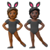 Hvordan Personer med kaninører: medium til mørk teint og mørk teint emoji ser ud på Google.