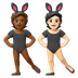 Hvordan Personer med kaninører: medium til mørk teint og lys teint emoji ser ud på Google.
