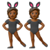 Hvordan Personer med kaninører: medium til mørk teint emoji ser ud på Google.