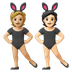Hvordan Personer med kaninører: medium til lys teint og lys teint emoji ser ud på Google.