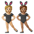 Hvordan Personer med kaninører: medium til lys teint og medium teint emoji ser ud på Google.