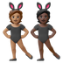 Hvordan Personer med kaninører: medium teint og mørk teint emoji ser ud på Google.