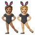 Hvordan Personer med kaninører: medium teint og medium til lys teint emoji ser ud på Google.