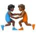 Hvordan Brydere: mørk teint og medium til mørk teint emoji ser ud på Google.