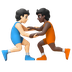 Hvordan Brydere: lys teint og mørk teint emoji ser ud på Google.