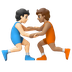 Hvordan Brydere: lys teint og medium teint emoji ser ud på Google.