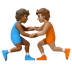 Hvordan Brydere: medium til mørk teint og medium teint emoji ser ud på Google.