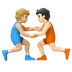 Hvordan Brydere: medium til lys teint og lys teint emoji ser ud på Google.