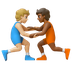 Hvordan Brydere: medium til lys teint og medium til mørk teint emoji ser ud på Google.