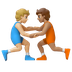 Hvordan Brydere: medium til lys teint og medium teint emoji ser ud på Google.