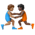 Hvordan Brydere: medium teint og mørk teint emoji ser ud på Google.
