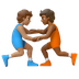 Hvordan Brydere: medium teint og medium til mørk teint emoji ser ud på Google.