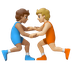 Hvordan Brydere: medium teint og medium til lys teint emoji ser ud på Google.