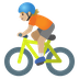 A quoi ressemblent les emoji Cycliste: peau moyennement claire sur Google.