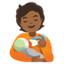 Bagaimana emoji Orang menyusui bayi: ton kulit sederhana gelap kelihatan di Google.