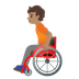 A quoi ressemblent les emoji Personne en fauteuil roulant manuel: peau légèrement mate sur Google.