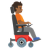 A quoi ressemblent les emoji Personne en fauteuil motorisé vers la droite: Peau mate sur Google.